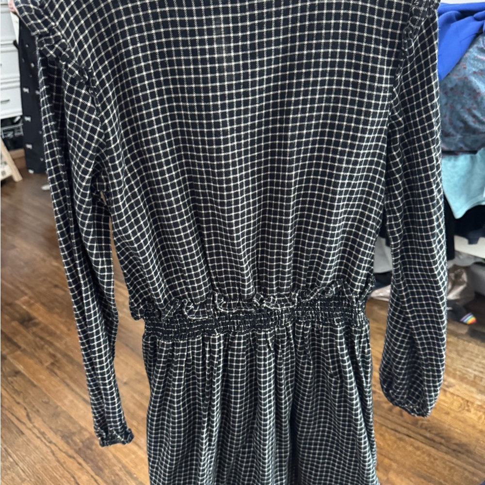 Chic Black and White Checkered Kids Formal Dress